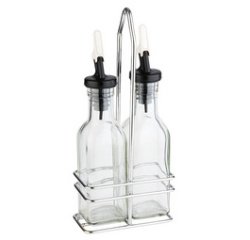 Ménagère de table huile & vinaigre, verre/inox, 0,12 L