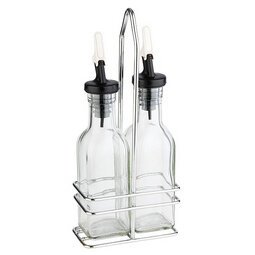 Ménagère de table huile & vinaigre, verre/inox, 0,12 L