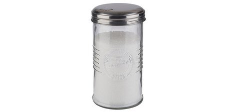 Sucrier doseur OLD FASHIONED, acier inoxydable/verre