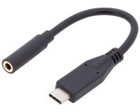 Câble adaptateur audio USB Type-C, 0,2 m, noir