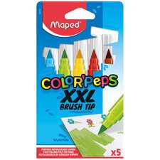 EN_Rotulador maped color peps jumbo punta pincel caja de 5 colores surtidos