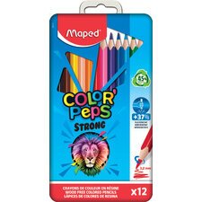 Crayon de couleur COLOR'PEPS STRONG, étui métal de 12