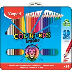 Crayon de couleur COLOR'PEPS STRONG, étui métal de 24