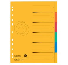 Kartonnen tabbladen, A4 extrabreed, 6 stuks, effen