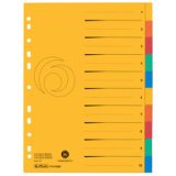 Intercalaire carton, A4 extra large, 10 touches, uni