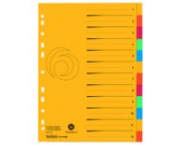 Kartonnen tabbladen, A4 extrabreed, 12 stuks