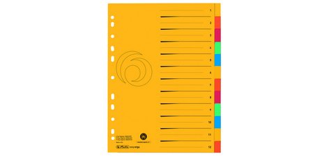 Intercalaire en carton, A4 extra large, 12 touches