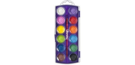 Boîte de pastilles de peinture, 12 couleurs