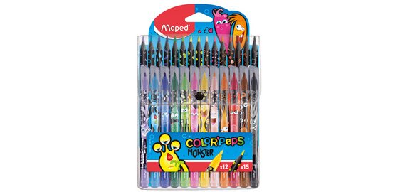 Kit de coloriage COLOR'PEPS MONSTER, étui de 27 pièces