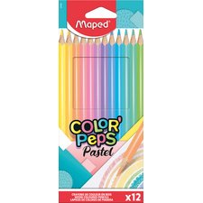 Crayon de couleur COLOR'PEPS Pastel, étui carton de 12