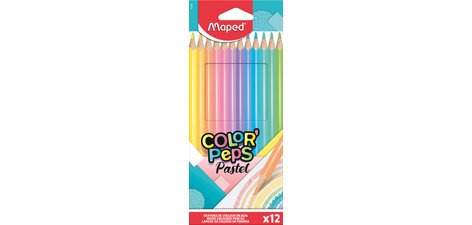 Crayon de couleur COLOR'PEPS Pastel, étui carton de 12