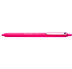 Stylo-bille pentel izee retractable ecriture moyenne  pointe 1mm encre faible       viscosite rechargeable rose
