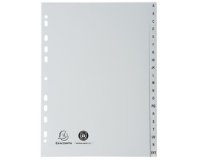 Intercalaire A4 polypropylène gris Exacompta 20 onglets alphabétiques gris - 1 jeu