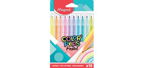 Maped viltstift Color'Peps Pastel, medium punt, etui van 10 stuks