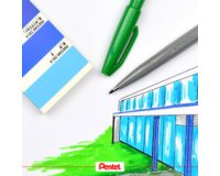 Pentel Sign Pen S520, blister van 4 stuks in geassorteerde kleuren