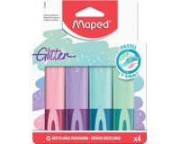 Surligneur Glitter PASTEL, étui carton de 4