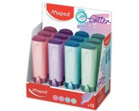 Surligneur FLUO'PEPS Glitter PASTEL, présentoir de 12