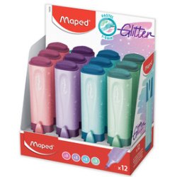 Surligneur FLUO'PEPS Glitter PASTEL, présentoir de 12