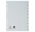 Intercalaires imprimés numériques PP gris recyclé - 10 positions - A4 - Gris