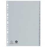 Intercalaire A4+ polypropylène gris Exacompta 31 onglets numériques gris - 1 jeu