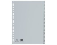 Intercalaires imprimés numériques PP recyclé gris - 31 positions - A4 - Gris