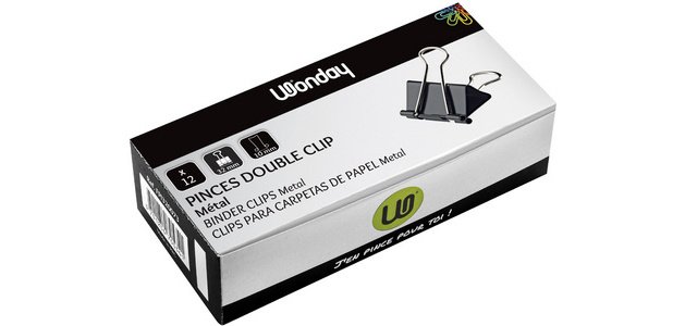 Pince double clip, (L)19 mm, écartement 6 mm, noir