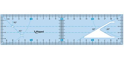 2-in-1 Square Ruler Tracing Tool, Transparent Blue