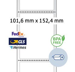 Etiquettes d'expédition thermiques, 101,6 x 152,4 mm