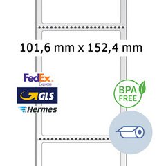 Etiquettes d'expédition thermiques, 101,6 x 152,4 mm