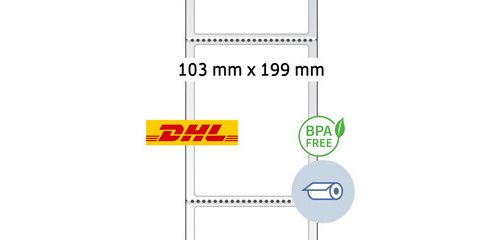 Etiquettes d'expédition thermiques, 103 x 199 mm