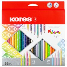 Crayon de couleur 'Kolores Style', étui carton de 26