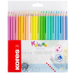 Crayon de couleur triangulaire Kolores Pastel, étui 24