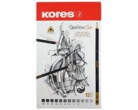 Crayon à papier 'Grafitos Art', étui métallique de 12