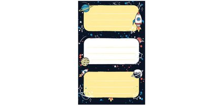 Étiquettes pour livres Space, 76 x 35 mm