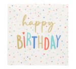 Serviette à motif 'Happy Birthday', 330 x 330 mm