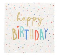 Serviette à motif 'Happy Birthday', 330 x 330 mm
