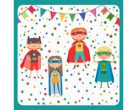 Serviette à motif 'Super Héros', 330 x 330 mm