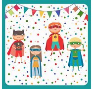 Serviette à motif 'Super Héros', 330 x 330 mm