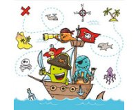 Serviette à motif 'Pirates', 330 x 330 mm