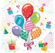 Serviette à motif 'Fête', 330 x 330 mm