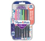 Blister 6 stylos-feutres paper mate flair metallic     coloris assortis