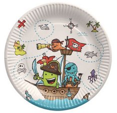 Assiette en carton 'Pirates', rond, 230 mm