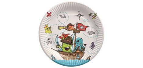 Assiette en carton 'Pirates', rond, 230 mm