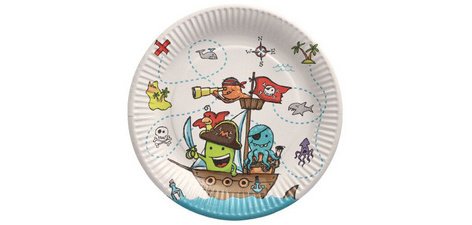 Assiette en carton 'Pirates', rond, 230 mm