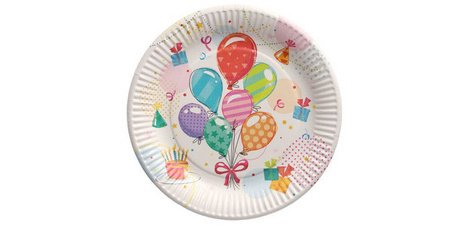 Assiette en carton 'Fête', rond, 230 mm