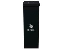 Corbeille paperflow tri sélectif déchets mixtes 60l polystyrène choc haute résistance robuste coloris noir