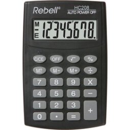 Calculatrice de poche HC 208, noir