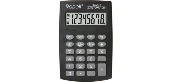 Calculatrice de poche HC 208, noir