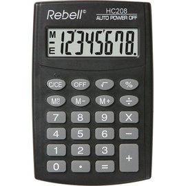 Calculatrice de poche HC 208, noir