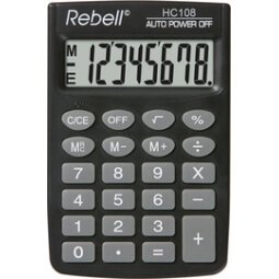 Calculatrice de poche HC 108, noir